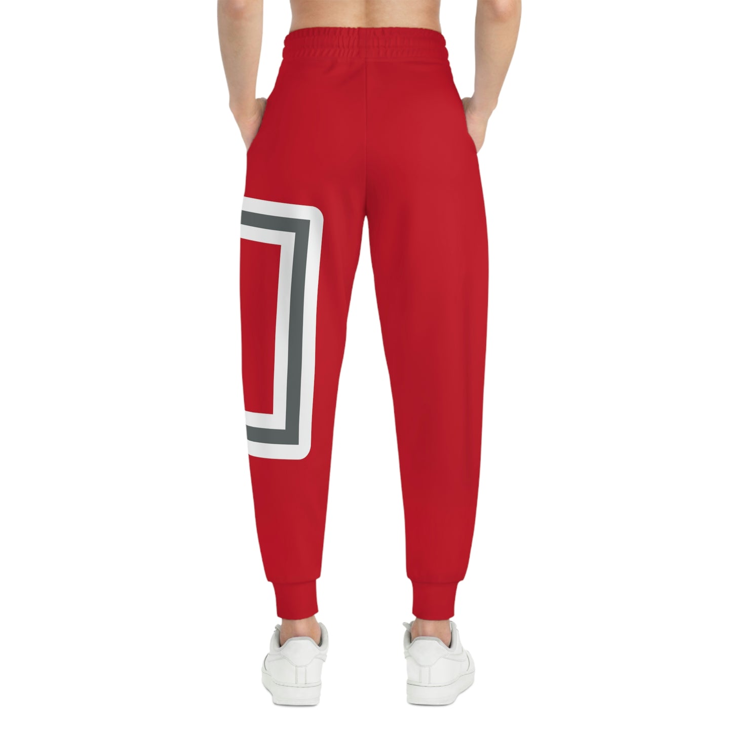 ABJ GREEK RED Athletic Joggers (AOP)