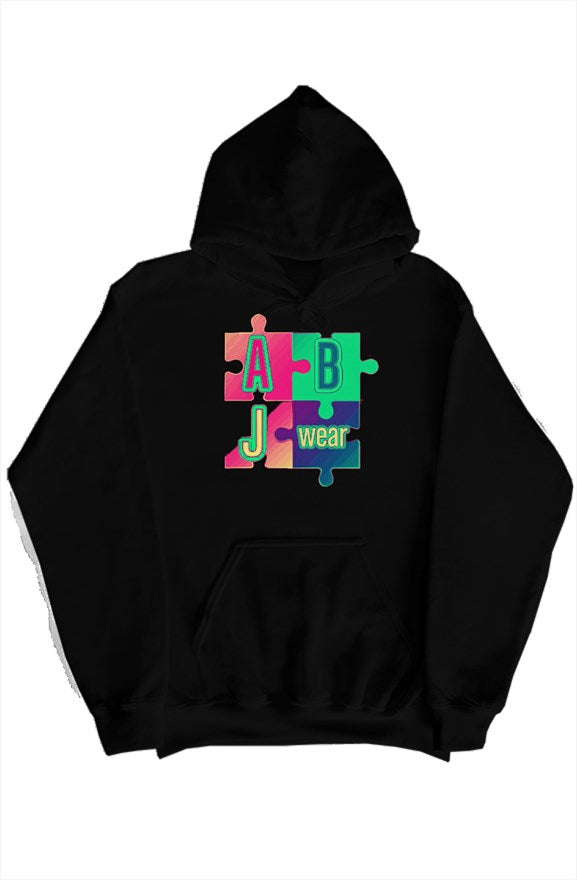 Tri color puzzle pullover hoody