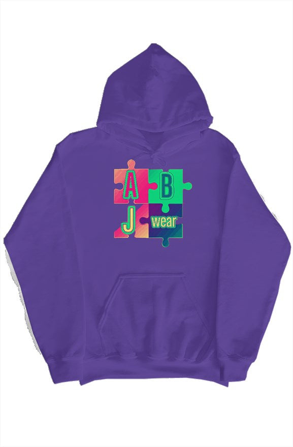 Tri color puzzle pullover hoody