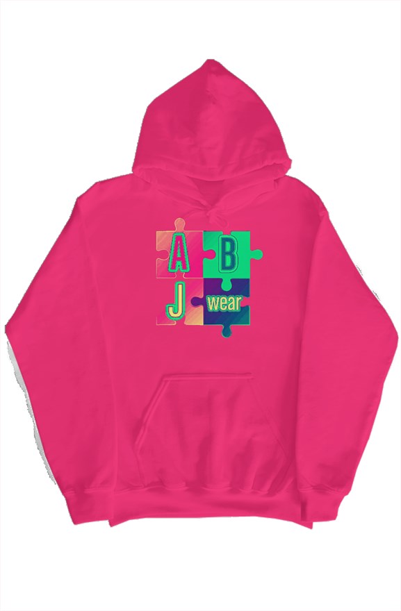 Tri color puzzle pullover hoody