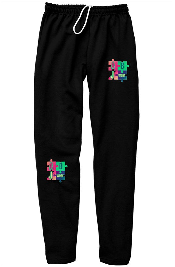 Tri color puzzle relaxed sweatpants