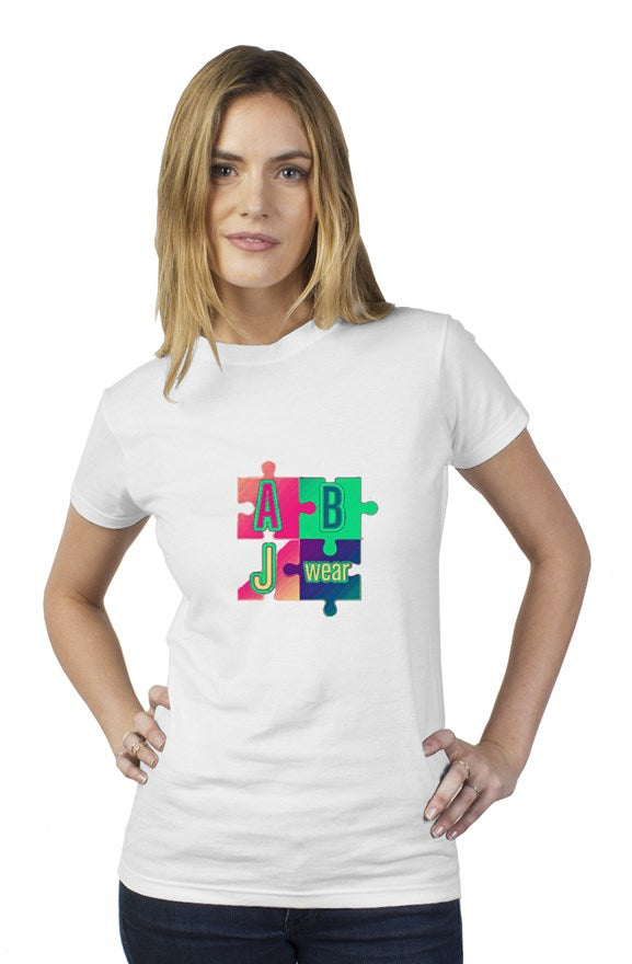Colorful puzzle womens t shirt