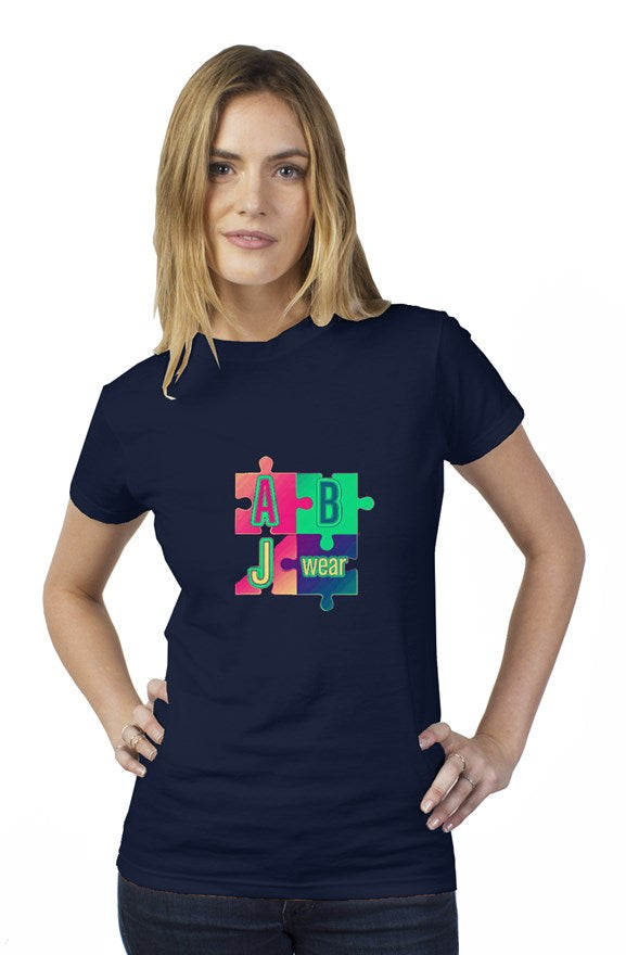 Colorful puzzle womens t shirt