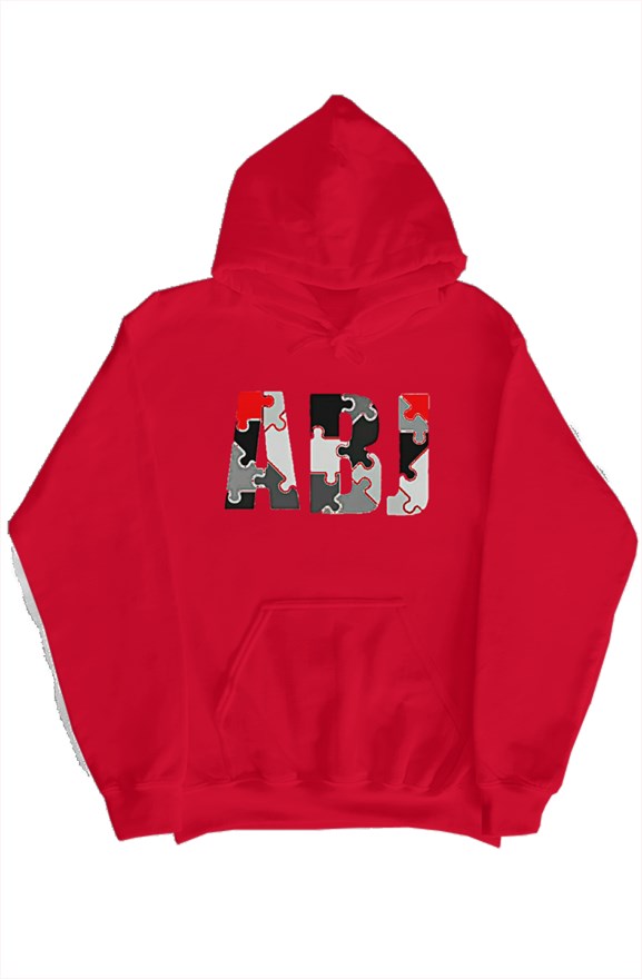 Black Grey and Red Jigsaw pullover hoody