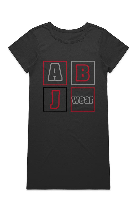 ABJ Block Red Grey Mika Organic S/S Dress