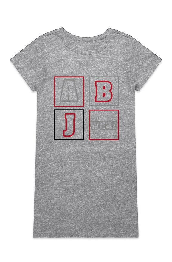 ABJ Block Red Grey Mika Organic S/S Dress