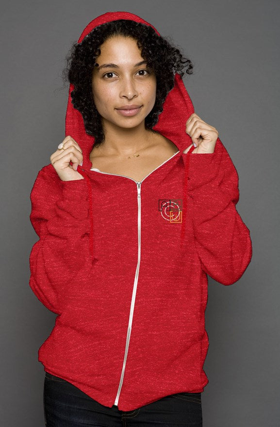 ABJ Cube (Heather Red 2) unisex heather zip hoody