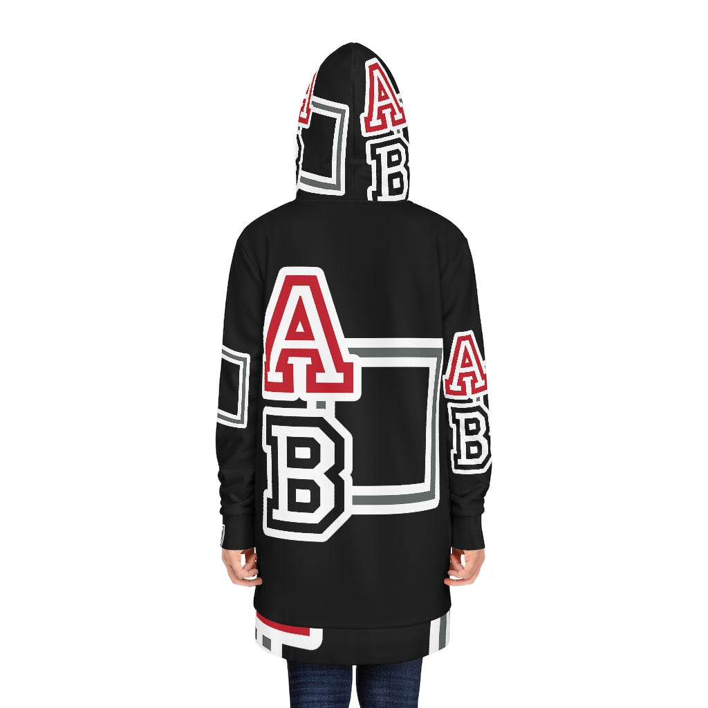 ABJ Greek Black Women's Hoodie Dress (AOP)