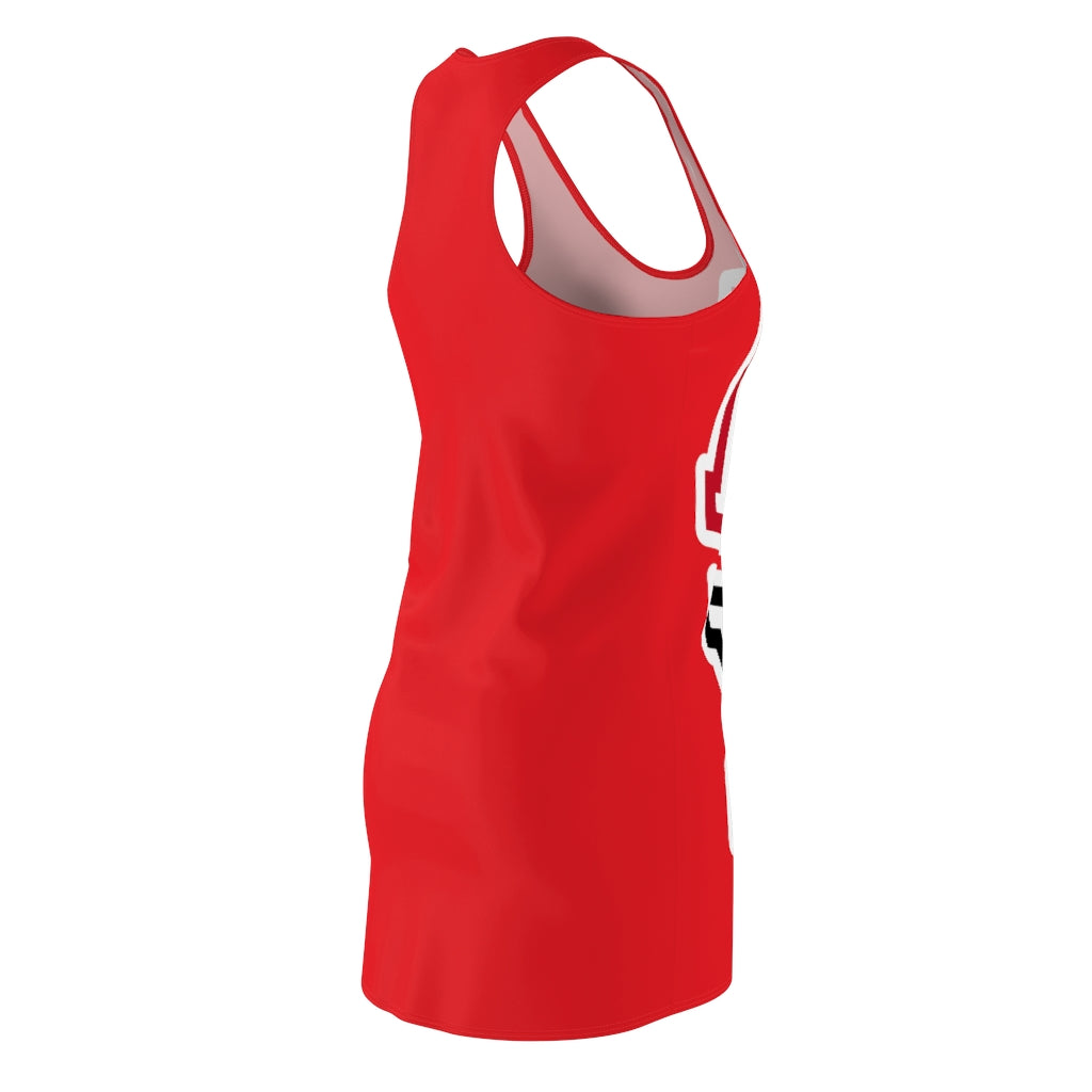 ABJ Women's (Red) Cut & Sew Racerback Dress