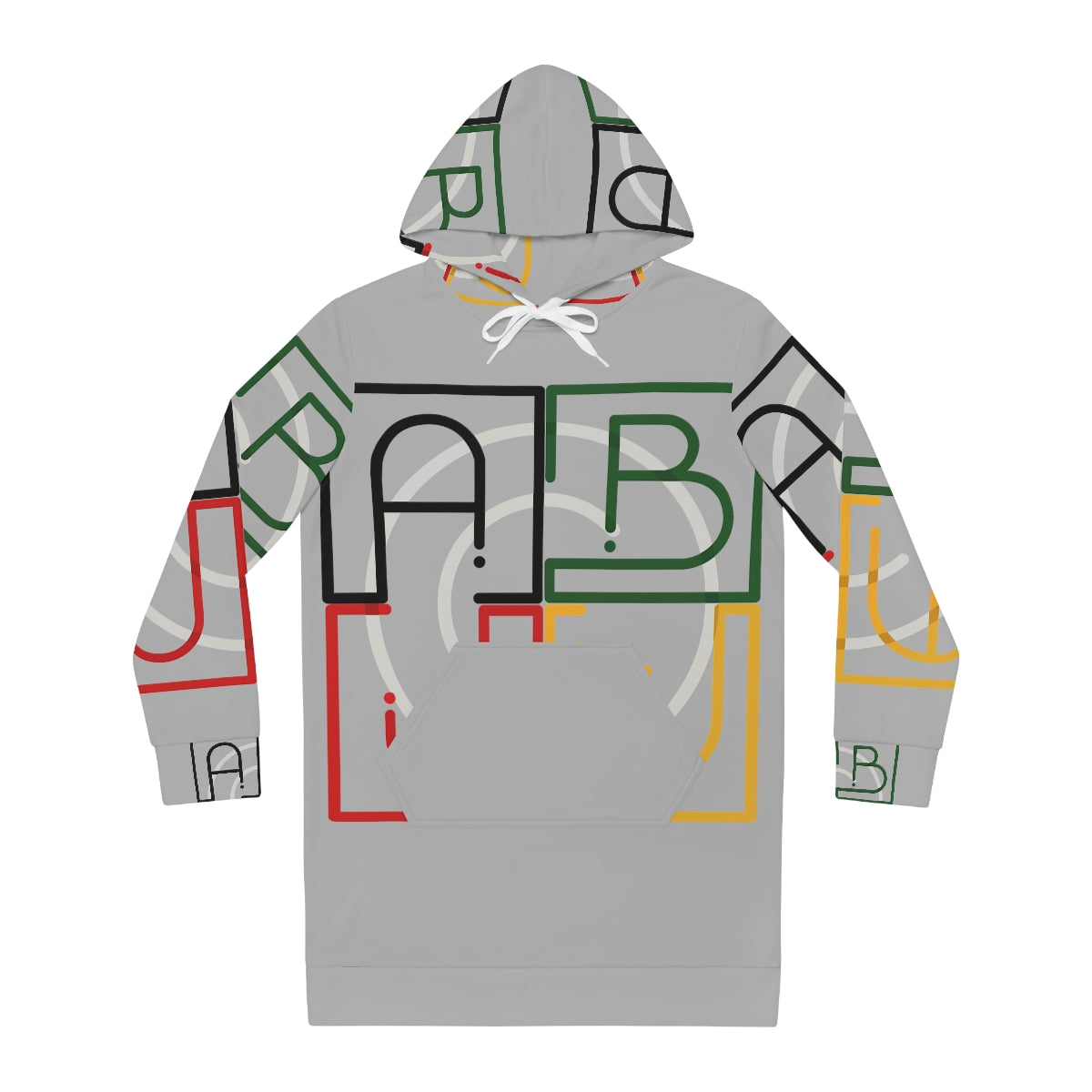 ABJ Cube Light Grey Women's Hoodie Dress (AOP)