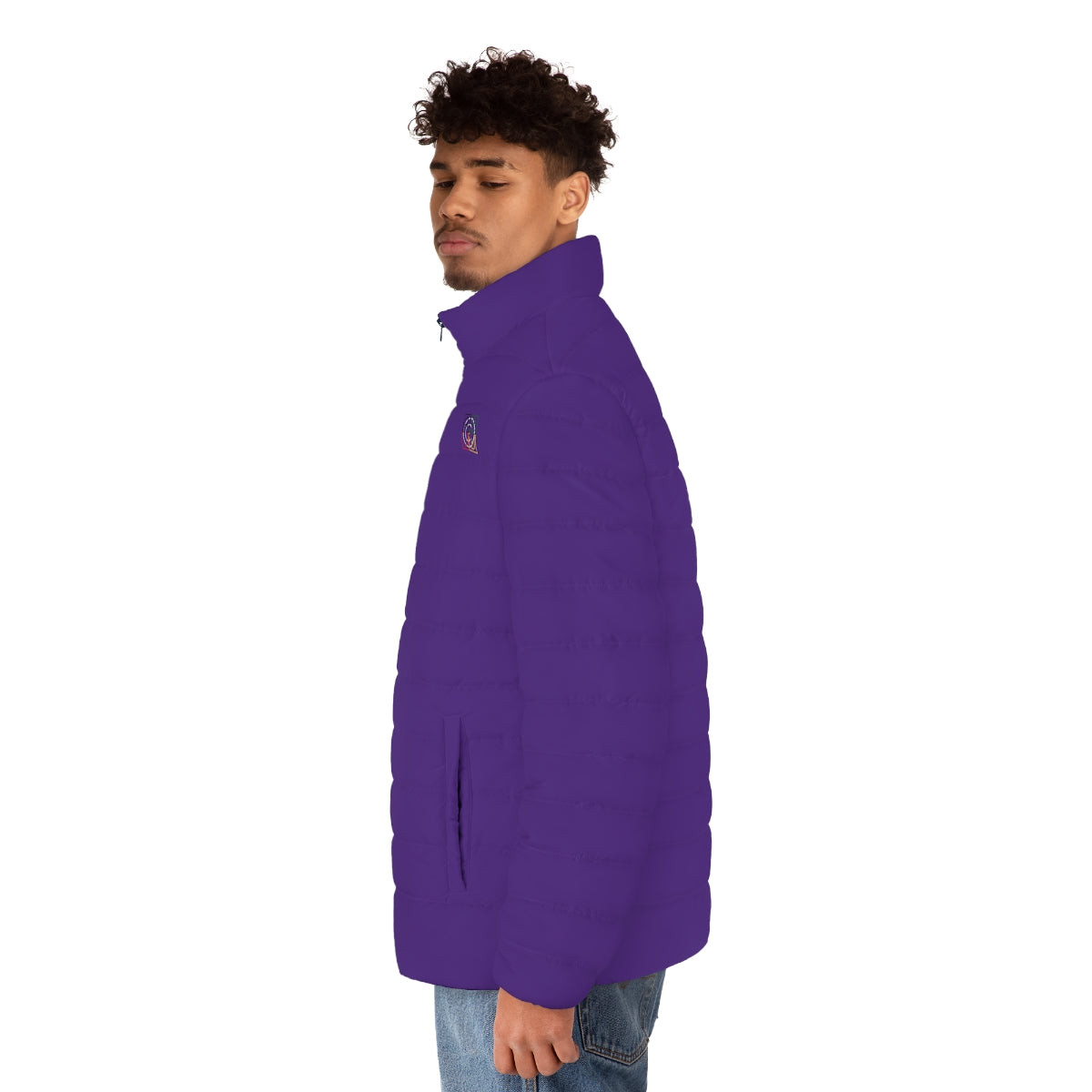 ABJ Cube Men's (Purple) Puffer Jacket (AOP)