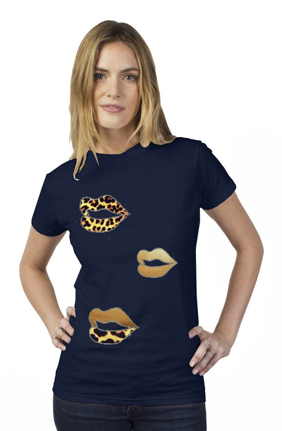 Gols Leopard Lip womens t shirt
