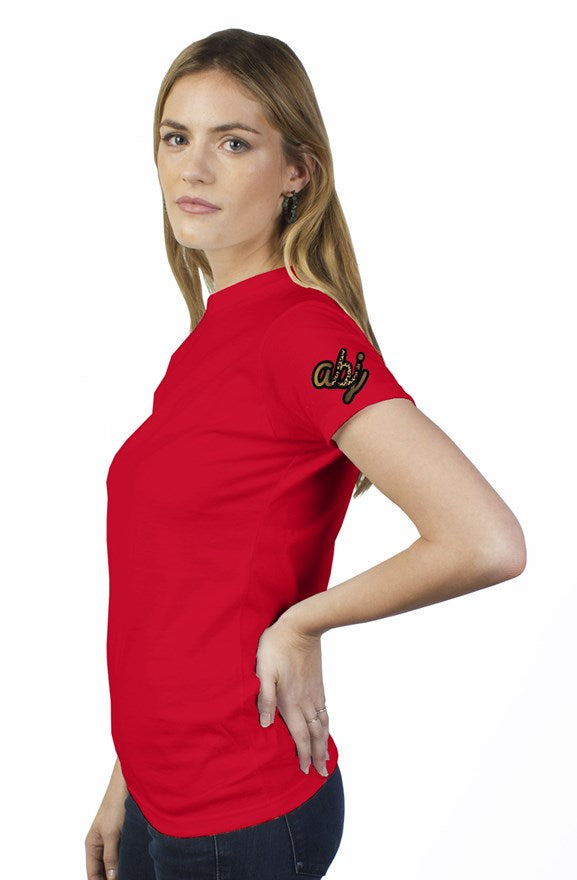 Gold Leopard Lip womens t shirt