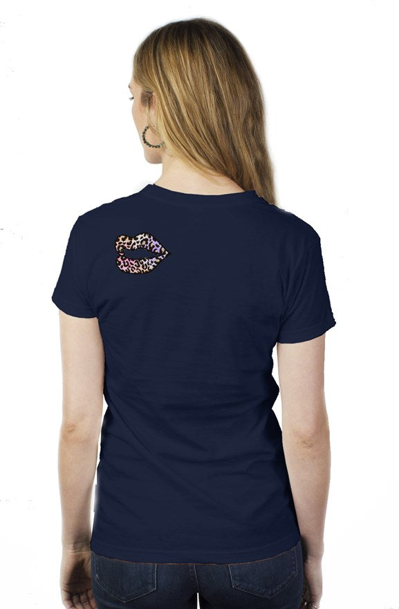 Colorful Leopard Lip womens t shirt