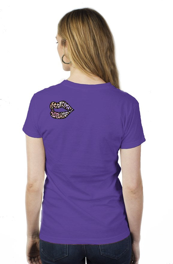 Colorful Leopard Lip womens t shirt