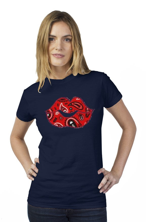 Red decorative womens t shirt