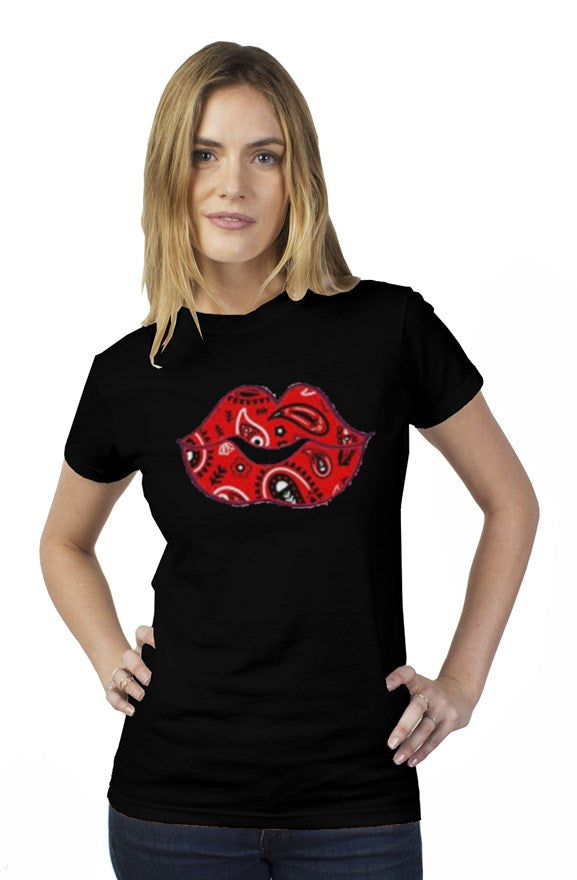 Red decorative womens t shirt
