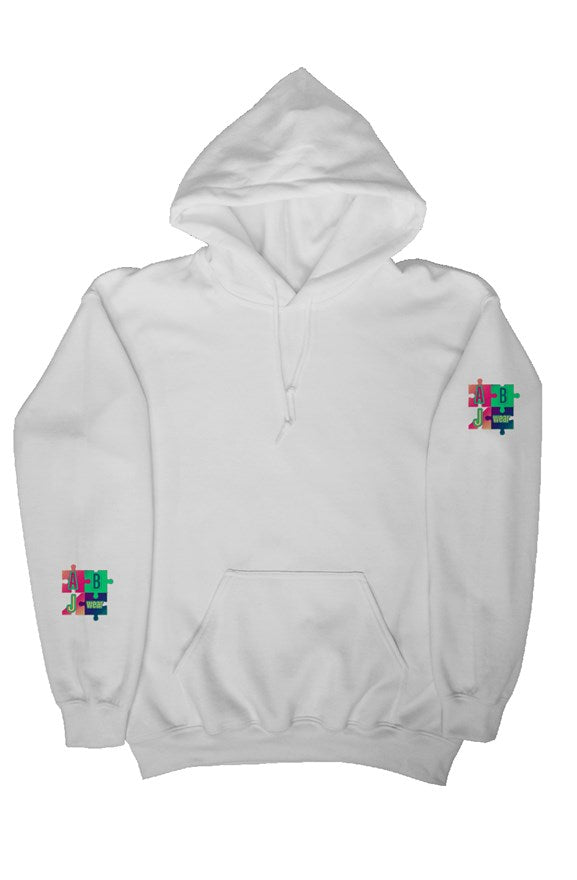 Tri color puzzle pullover hoody