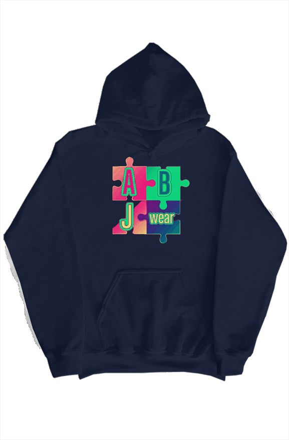 Tri color puzzle pullover hoody