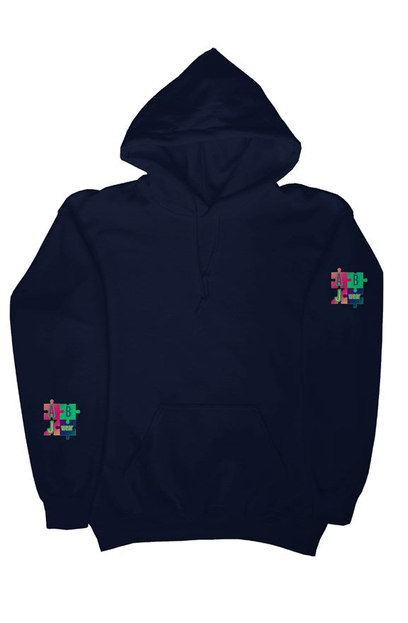 Tri color puzzle pullover hoody