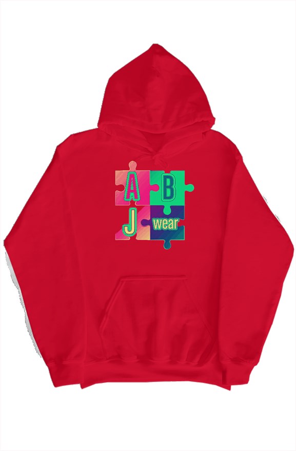 Tri color puzzle pullover hoody