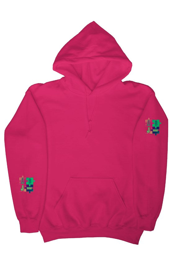 Tri color puzzle pullover hoody