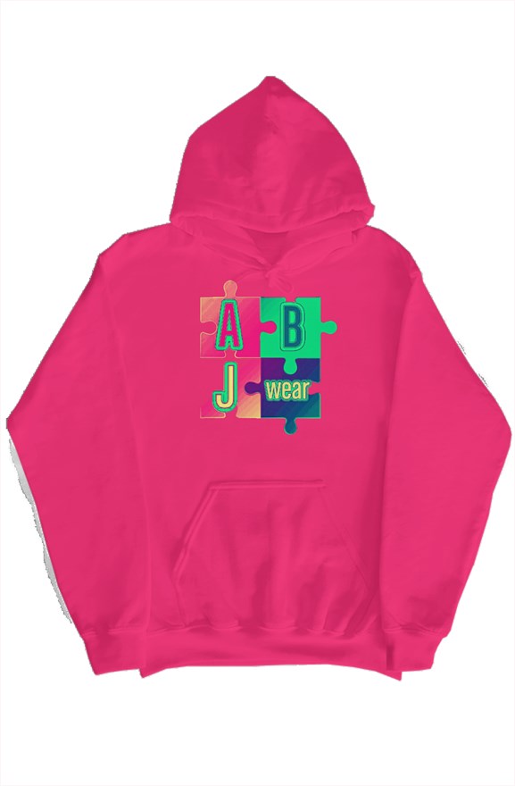 Tri color puzzle pullover hoody