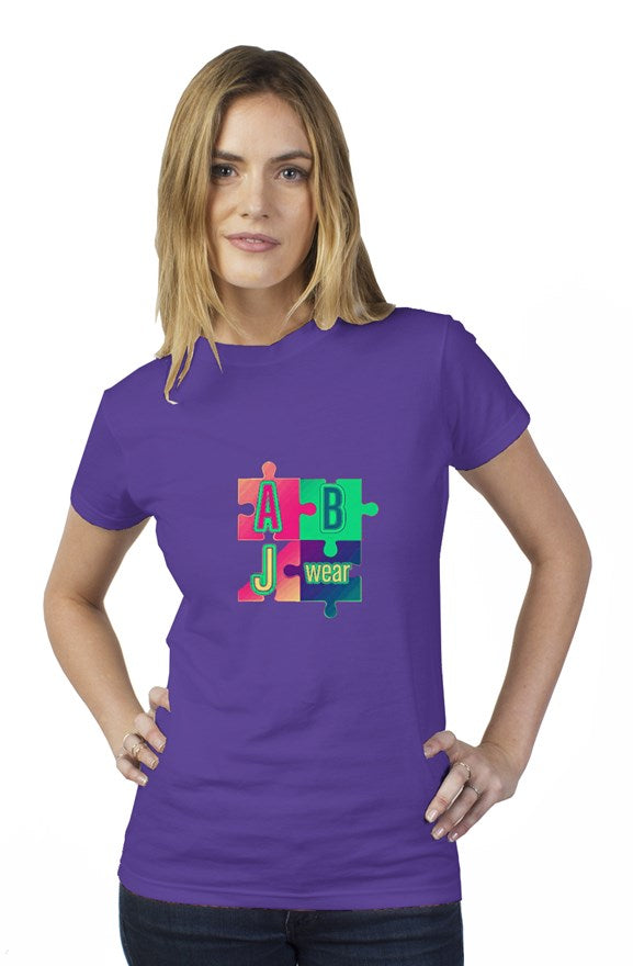Colorful puzzle womens t shirt