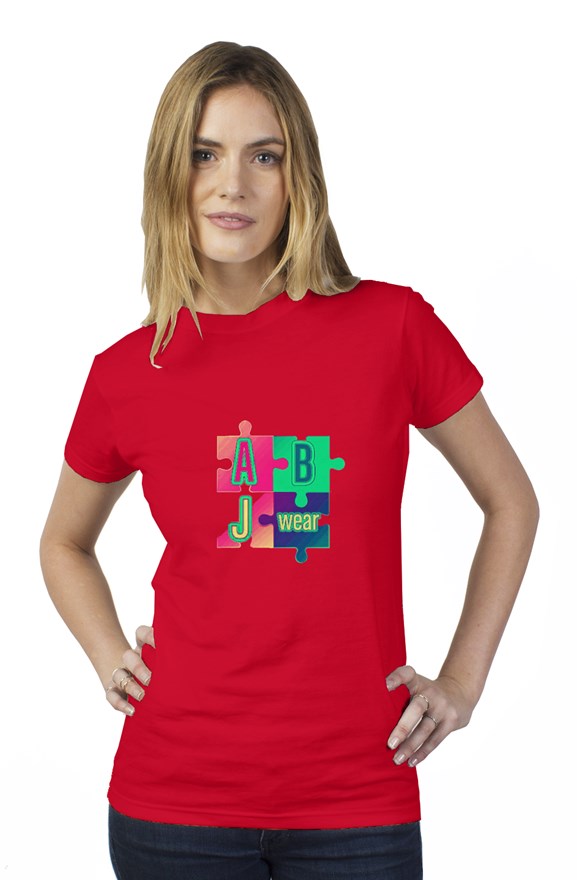 Colorful puzzle womens t shirt