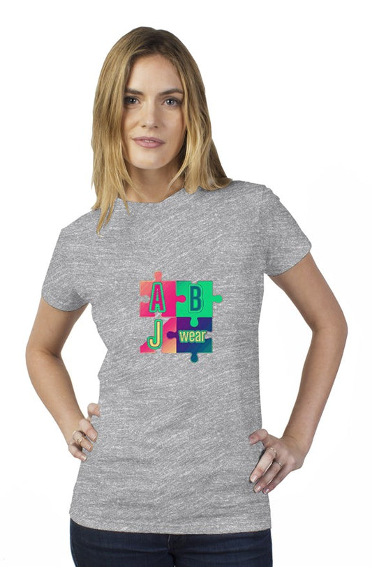 Colorful puzzle womens t shirt