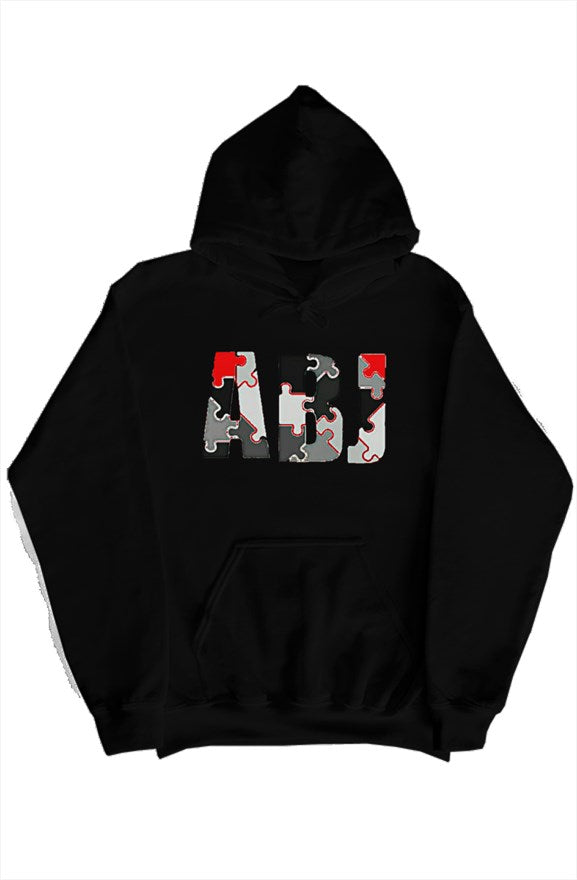Black Grey and Red Jigsaw pullover hoody