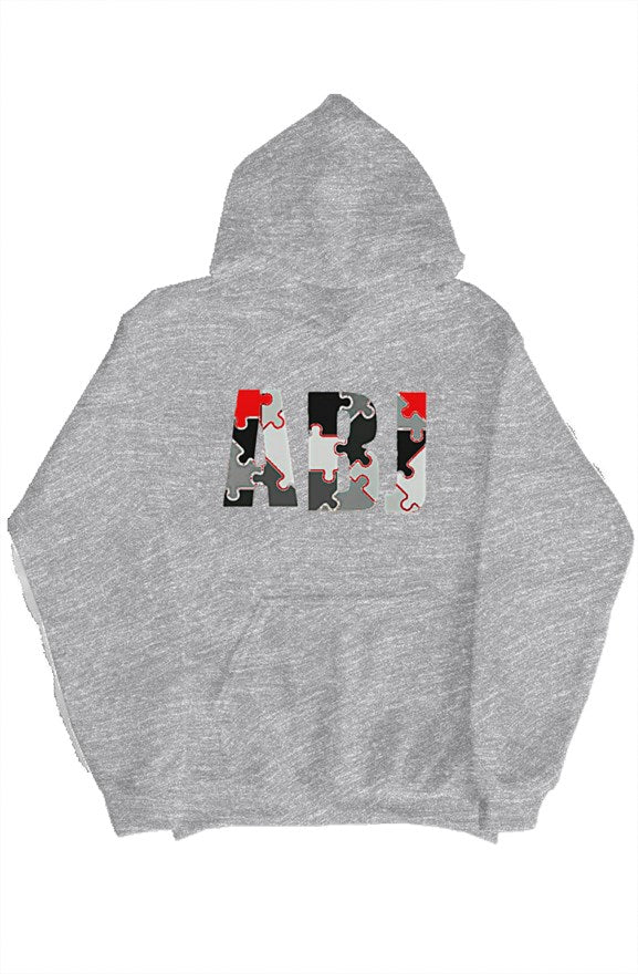 Black Grey and Red Jigsaw pullover hoody
