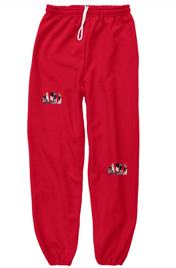 Black Grey and Red Jigsaw classic sweatpants
