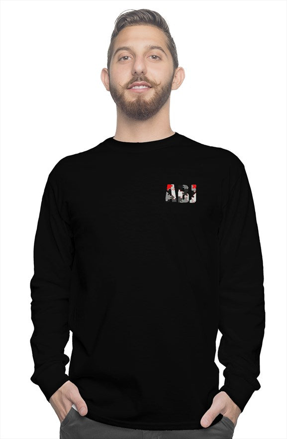 ABJ Black Red and Grey Jigsaw long sleeve tee