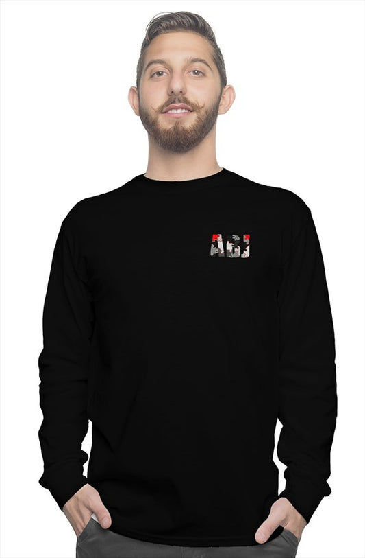 ABJ Black Red and Grey Jigsaw long sleeve tee