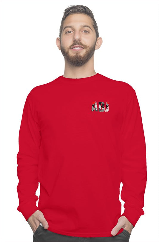 ABJ Black Red and Grey Jigsaw long sleeve tee