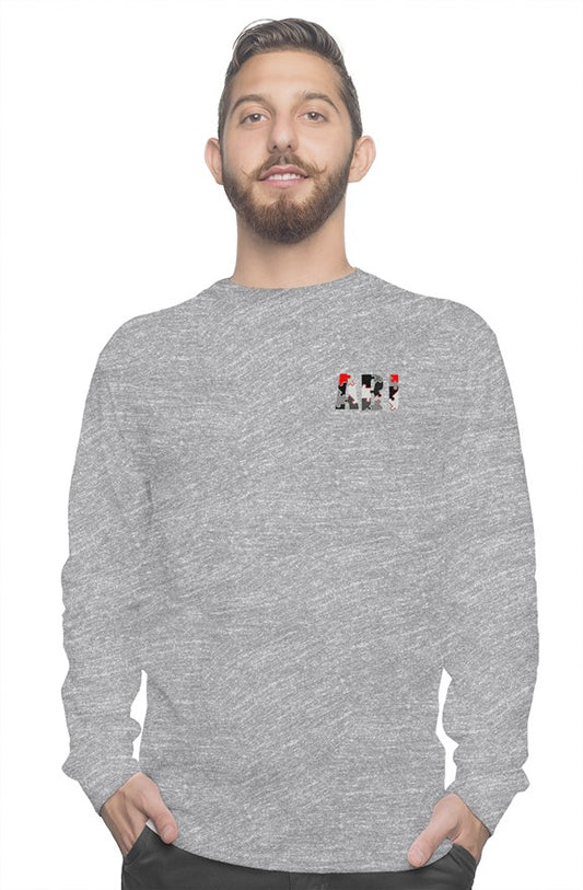 ABJ Black Red and Grey Jigsaw long sleeve tee
