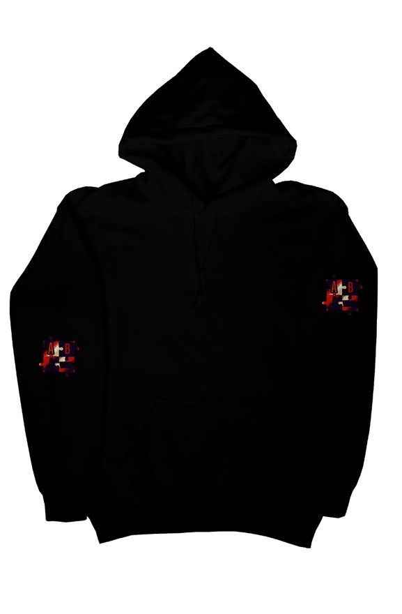 ABJ Black and Red puzzle pullover hoody
