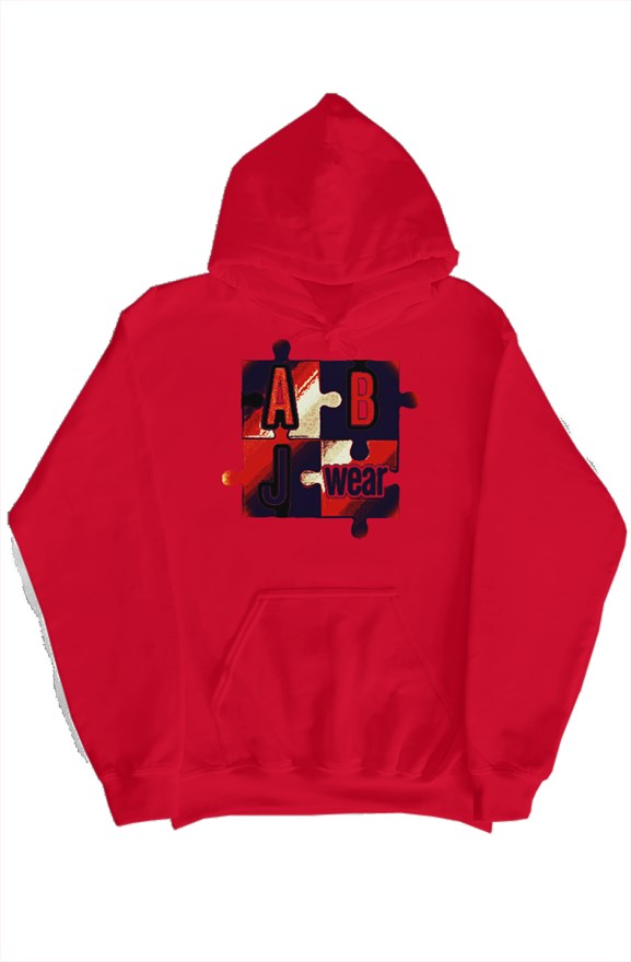 ABJ Black and Red puzzle pullover hoody