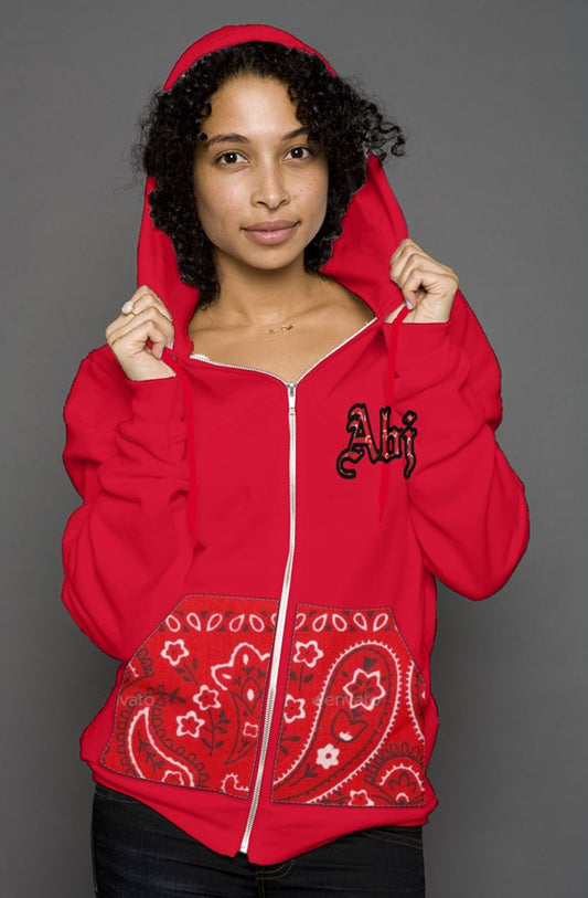 ABJ Red Scarf unisex zip hoody