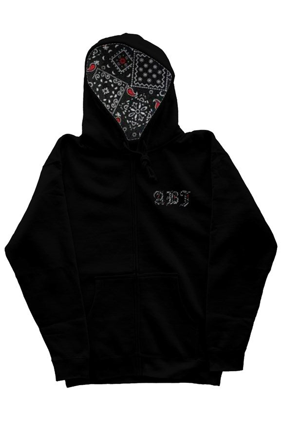 ABJ Black Square Scarf zip hoody
