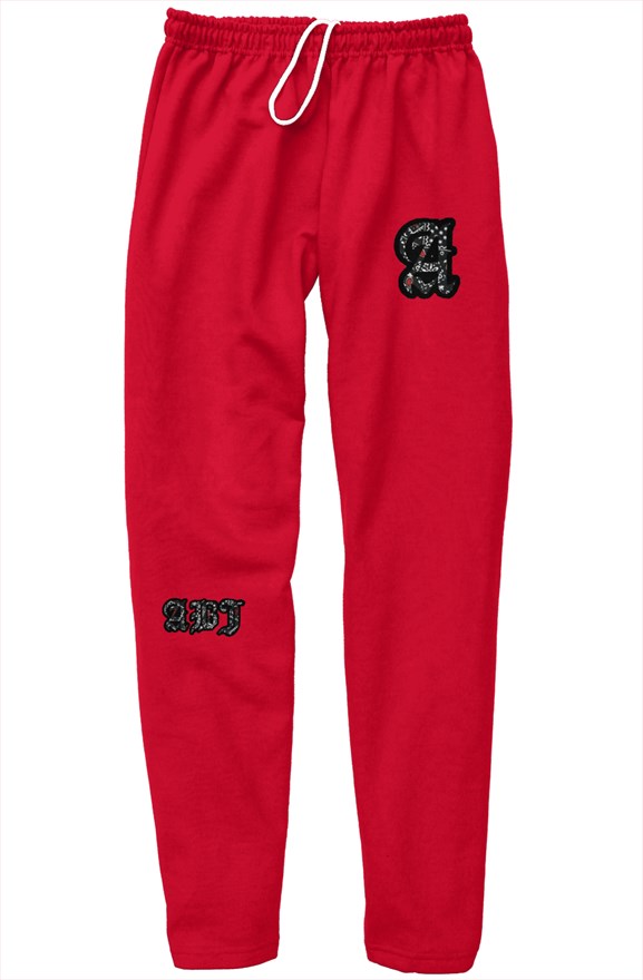 ABJ.Black scarf relaxed sweatpants