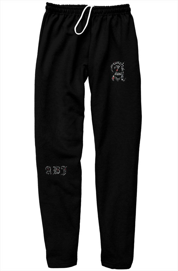 ABJ Black scarf relaxed sweatpants