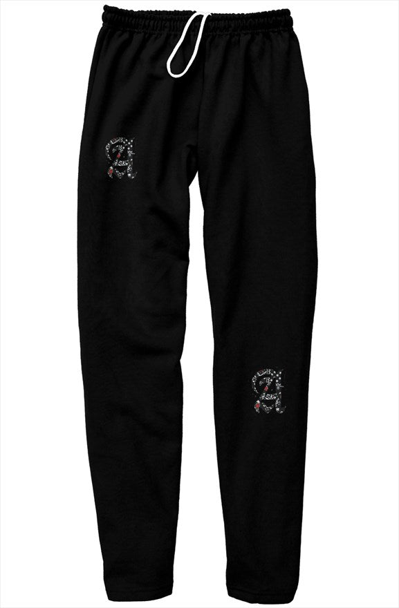  ABJ Black scarf relaxed sweatpants