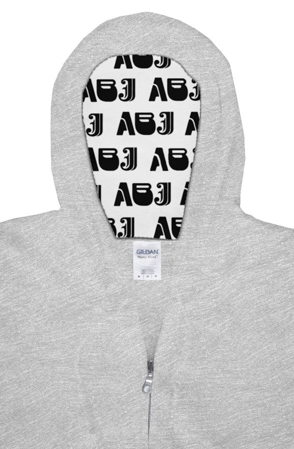 ABJ Black letter zip hoody