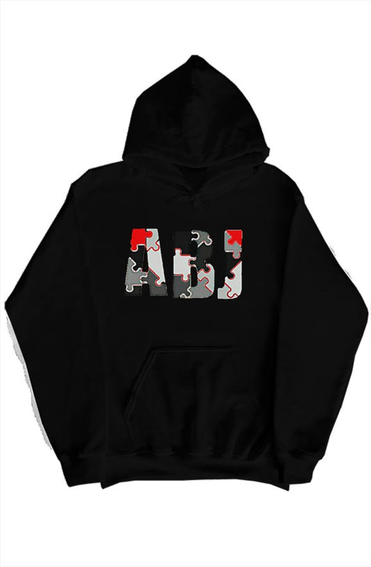 ABJ Jigsaw Black Red &amp; Grey pullover hoody