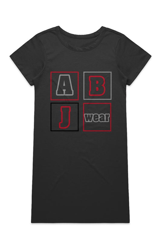 ABJ Block Red Grey Mika Organic S/S Dress