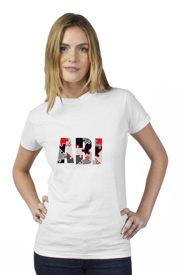 ABJ Puzzle Red&Grey tultex womens t shirt