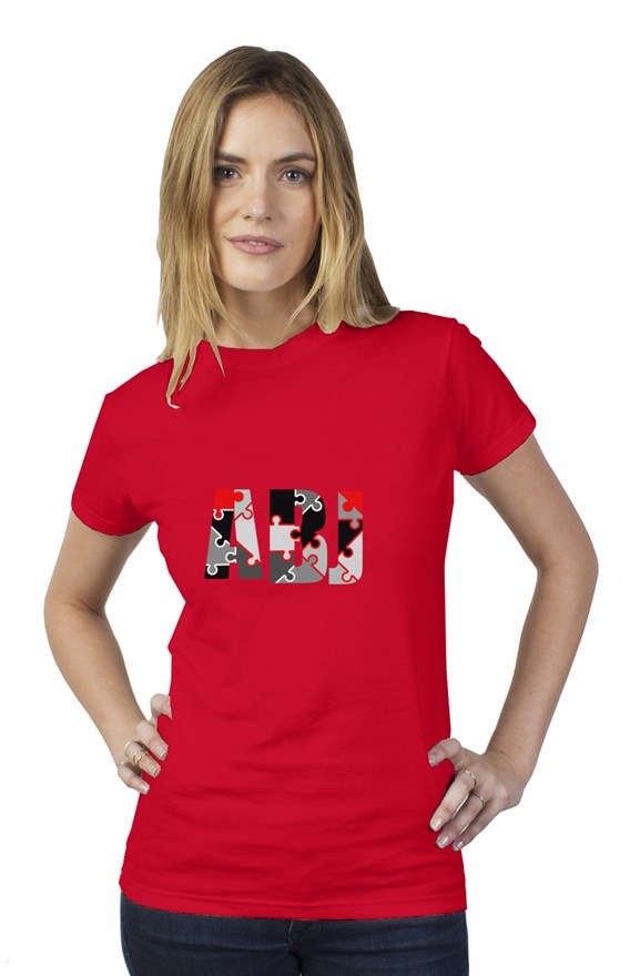 ABJ Puzzle Red&Grey tultex womens t shirt