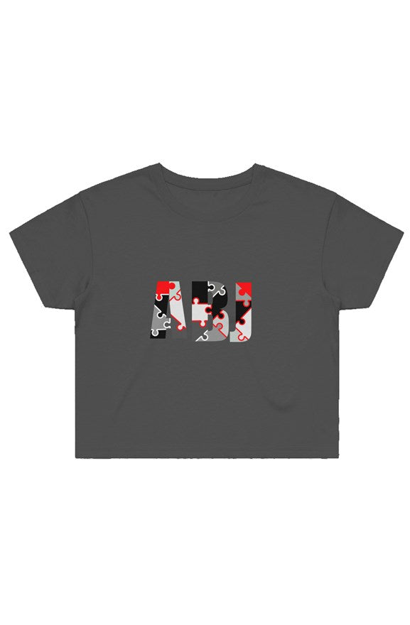 ABJ Puzzle Red&Grey Women's Street Crop Tee